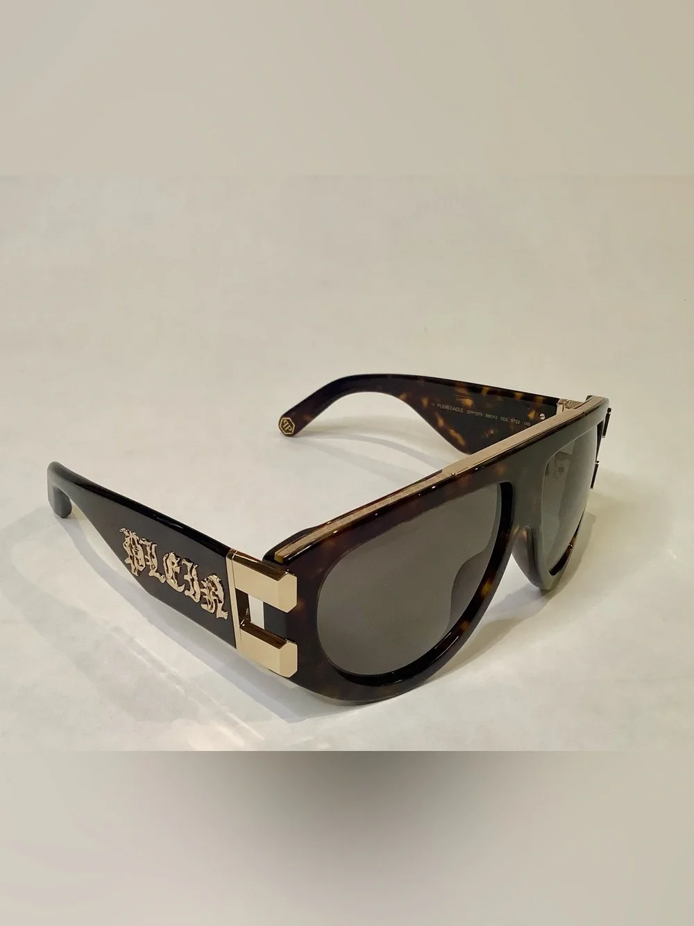 Philipp Plein Tortoiseshell Sunglasses with Gradient Gray Lenses